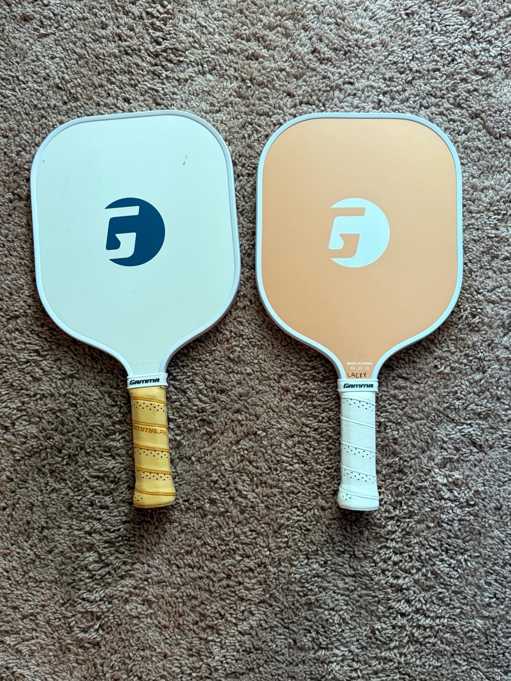 Paddle Set - Blue & Peach Pickleball Paddles - Picture 2 of 2